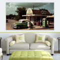 Canvas Wall Art - Canvas Wall Art  Gas Station in the 60s - B1161