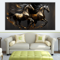 Canvas Wall Art - Canvas Wall Art-Running Golden Horses - B1172