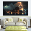 Canvas Wall Art - Canvas Wall Art- City Lightning with Clouds - B1179