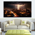 Canvas Wall Art - Canvas Wall Art- City Lightning with Clouds - B1183