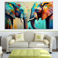 Canvas Wall Art - Canvas Wall Art Two Elephants Interlocked - B1071