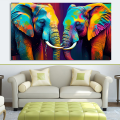 Canvas Wall Art - Canvas Wall Art Two Elephants Interlocked - B1073