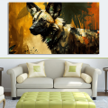 Canvas Wall Art - Canvas Wall Art Wild Dog Abstract Painting - B1077