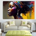 Canvas Wall Art - Canvas Wall Art Beautiful Dark African Woman - B1052