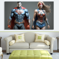 Canvas Wall Art - Canvas Wall Art Male and Female Superhero - B1065