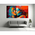 Canvas Wall Art - Canvas Wall Art: Passionate Embrace Abstract Painting - B1311