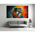 Canvas Wall Art - Canvas Wall Art: Passionate Embrace Abstract Painting - B1313