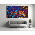 Canvas Wall Art - Canvas Wall Art: Lovebirds Acrylic Painting - B1319