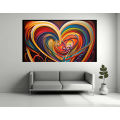 Canvas Wall Art - Canvas Wall Art: Pulsating Heartbeat Painting - B1328