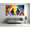 Canvas Wall Art - Love; Two Figures Holding Hands - B1357