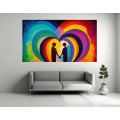Canvas Wall Art - Love; Two Figures Holding Hands - B1359