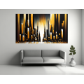 Canvas Wall Art - City Lights Acrylic Painting - B1402