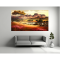 Canvas Wall Art - Canvas Wall Art-Mountainous Landscape Painting  - B1228