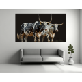 Canvas Wall Art - Two Ankole Bulls - B1416
