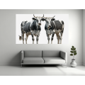 Canvas Wall Art - Two Stripped Nguni Bulls - B1417