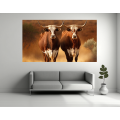 Canvas Wall Art - Two Boran cattle Standing - B1423