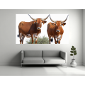 Canvas Wall Art - Two Afrikaner Cattle Standing - B1427