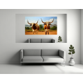 Canvas Wall Art - Two Ankole Cattle Standing - B1441