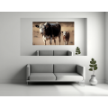 Canvas Wall Art - Nguni Cow Walking With Calf - B1463