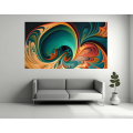 Canvas Wall Art - Canvas Wall Art-Swirling and Fluid Dutch Pour - B1245