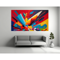 Canvas Wall Art - Canvas Wall art: Vibrant Acrylic Abstract Painting  - B1264