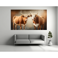 Canvas Wall Art - Two Bonsmara Cattle Standing - B1435