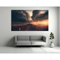 Canvas Wall Art - Cloudy Sunset City View - B1449