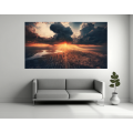Canvas Wall Art - Cloudy Sunset City View - B1450
