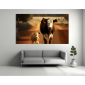 Canvas Wall Art - Nguni Cow Walking With Calf - B1464