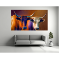 Canvas Wall Art - Two Colourful Sahiwal Cattle - B1445