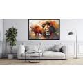 Canvas Wall Art - Two Lion Figures  - A1306