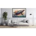 Canvas Wall Art - Dolphin Jumping Out of Water - A1333