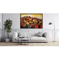 Canvas Wall Art - Through Abstract Shapes Warm Colors  - A1368