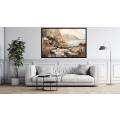 Canvas Wall Art - Through Fusion Abstract Shapes Muted Colours - A1388