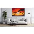 Canvas Wall Art - Dashes Vibrant Reds Yellows Oranges Leap - A1414