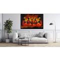 Canvas Wall Art - Bold Strokes Vibrant Reds Oranges Merge - A1423
