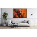Canvas Wall Art - Bold African Woman in Orange - A1424