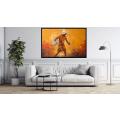 Canvas Wall Art - Man in Orange with Yellow background - A1481