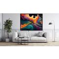 Canvas Wall Art - Canvas Wall Art-Vibrant Colorful Dutch Pour - B1239