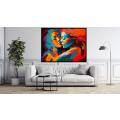 Canvas Wall Art - Canvas Wall Art: Passionate Embrace Abstract Painting - B1311