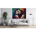 Canvas Wall Art - Canvas Wall Art: Passionate Embrace Abstract Painting - B1312