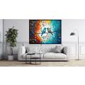 Canvas Wall Art - Canvas Wall Art: Lovebirds Acrylic Painting - B1315