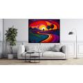 Canvas Wall Art - Canvas Wall Art: Loves Journey Acrylic Abstract - B1326