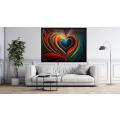 Canvas Wall Art - Canvas Wall Art: Pulsating Heartbeat Painting - B1329