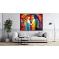 Canvas Wall Art - Love: Two Figures Holding Hands - B1356