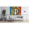 Canvas Wall Art - Love; Two Figures Holding Hands - B1358