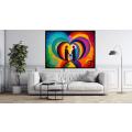 Canvas Wall Art - Love; Two Figures Holding Hands - B1359