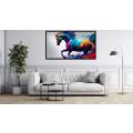 Canvas Wall Art - Colourful Horse Painting - B1587