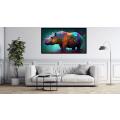 Canvas Wall Art - Abstract Hippo Painting - B1603
