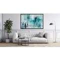 Canvas Wall Art - Translucent Blue and Green Washes - A1037